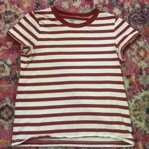 Madewell red and white striped XS tee